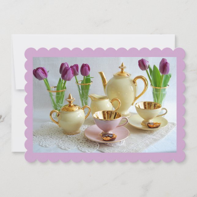 Customisable Lavender Afternoon Tea Invitation (Front)