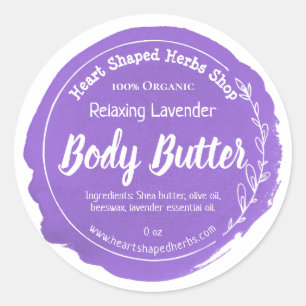 Customisable Lavender Body Butter Label Handmade