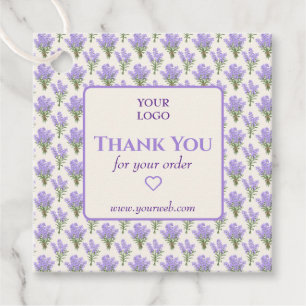 Customisable Lavender Floral Business Thank You Ta Favour Tags