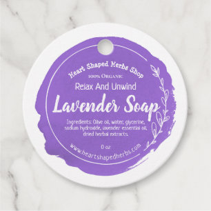 Customisable Lavender Soap Label Handmade Business