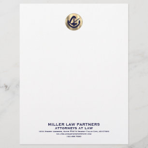 Customisable Law Firm Letterhead Elegant Gold Logo