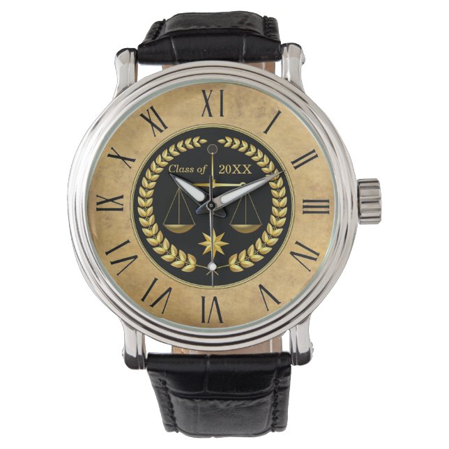 Customisable Law School Graduation Gifts Men Watch (Front)