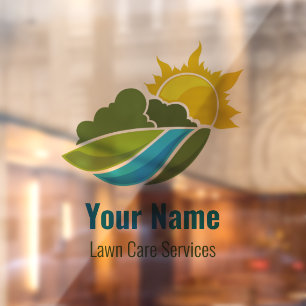 Customisable lawn care landscape window cling