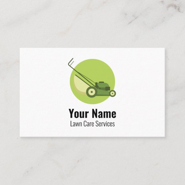 Customisable lawn care mower business card (Front)