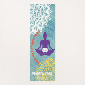 Customisable leaf background and chakra and pose yoga mat