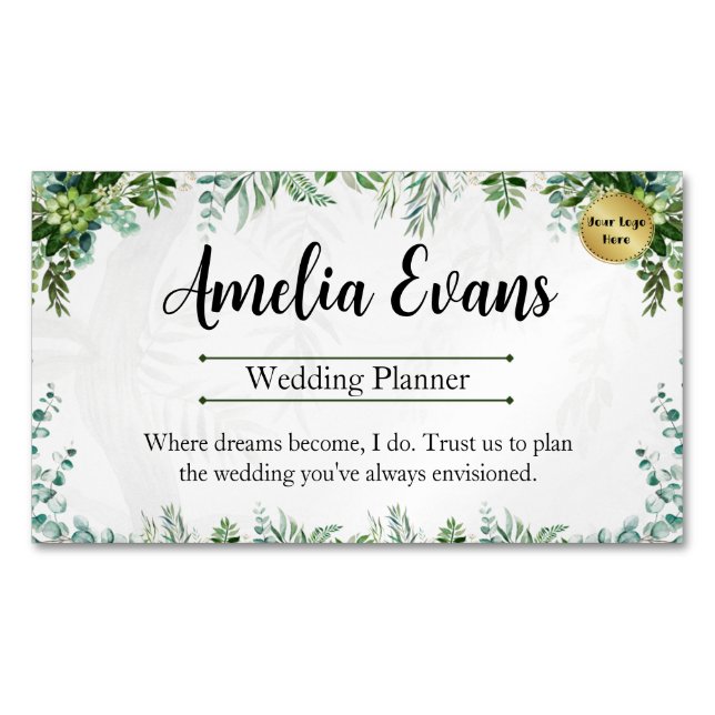 Customisable Leafy Botanical Blend Business Card (Front)