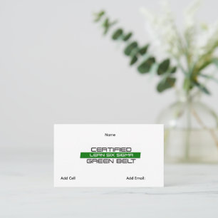 Customisable Lean Six Sigma Green Belt Business Card