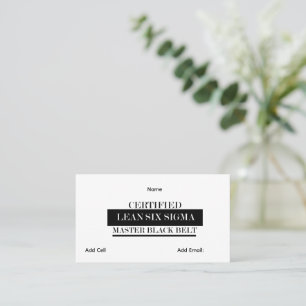 Customisable Lean Six Sigma Master Black Belt Business Card