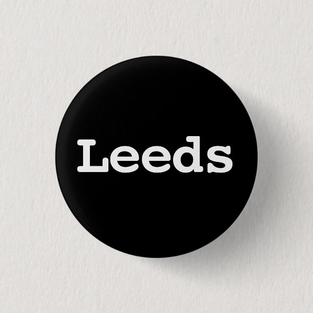 Customisable Leeds Typography 3 Cm Round Badge (Front)