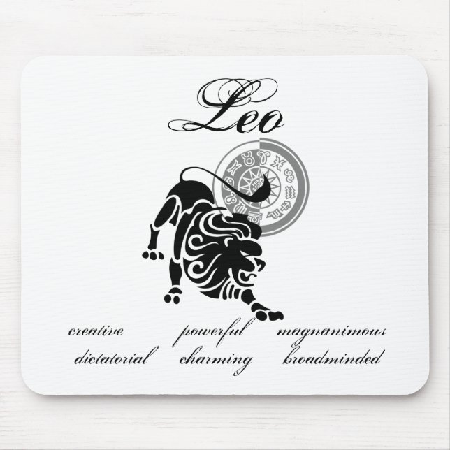 Customisable Leo Lion traits Greek-style Zodiac Mouse Mat (Front)