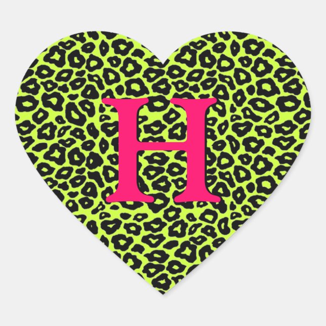 Customisable Leopard Heart Heart Sticker (Front)