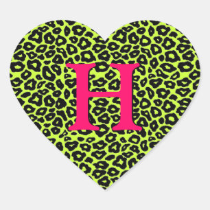 Customisable Leopard Heart Sticker