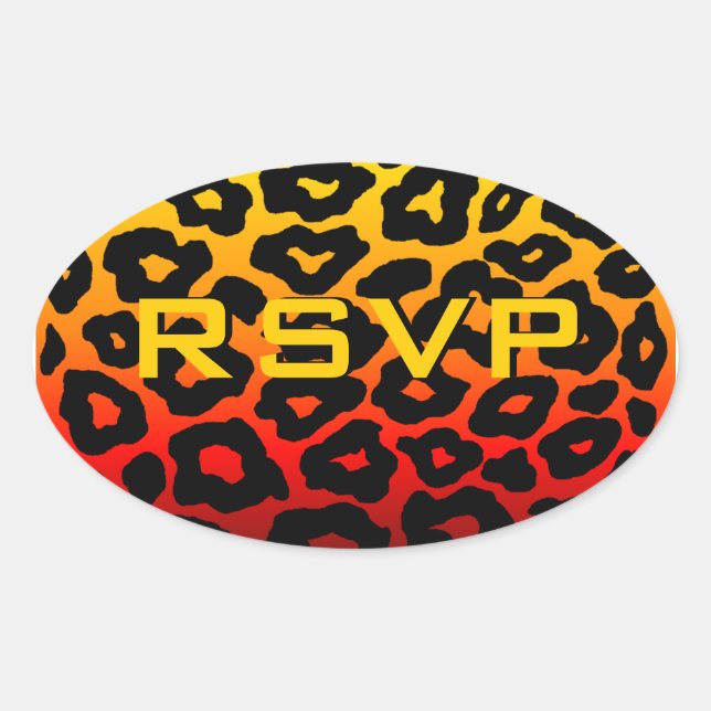 Customisable Leopard Oval Sticker (Front)