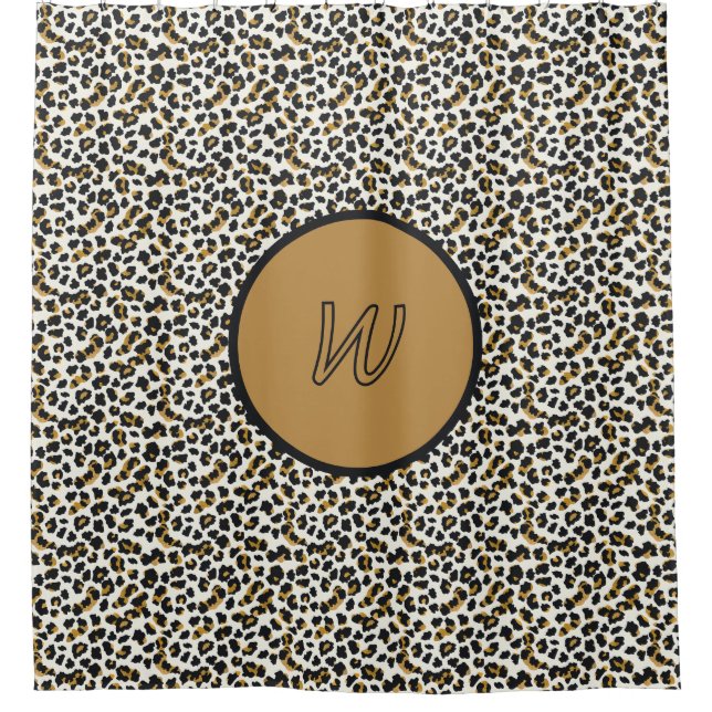 Customisable Leopard Pattern Shower Curtain (Front)