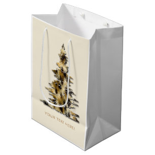 Customisable Leopard Print Christmas Tree Gift Bag