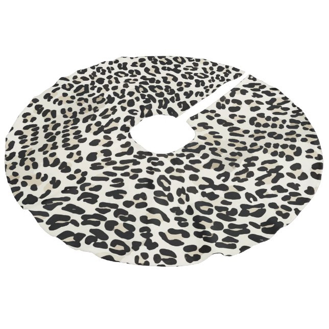 Customisable Leopard Print Christmas Tree Skirt (Angled)