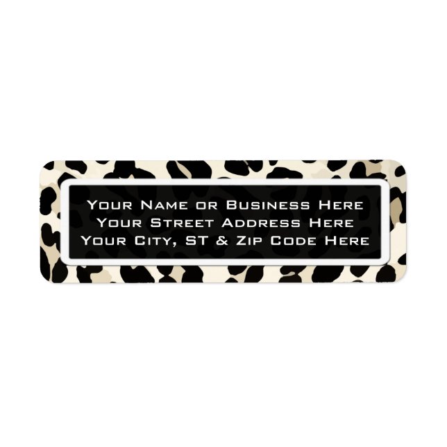 Customisable Leopard Print Return Address Labels (Front)