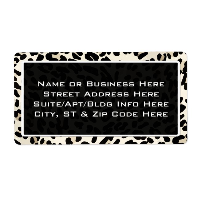 Customisable Leopard Print Return Address Labels (Front)
