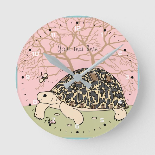 Customisable Leopard Tortoise Clock (Front)
