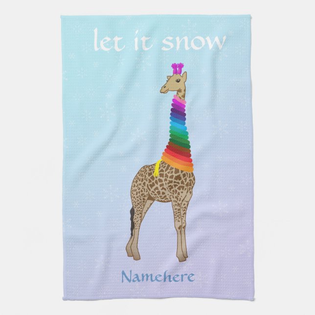Customisable: Let it snow Tea Towel (Vertical)