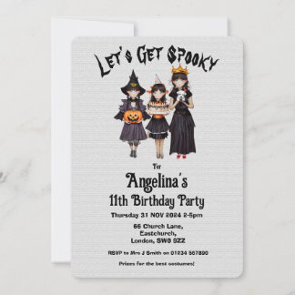 Customisable Let's Get Spooky Children's Birthday Invitation