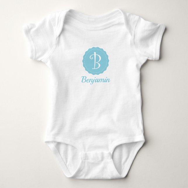 Customisable Letter "B" Baby Bodysuit (Front)