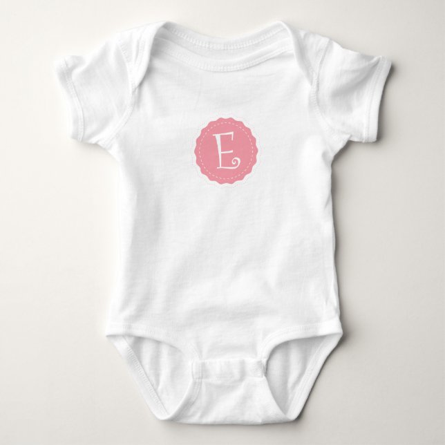 Customisable Letter "E" Baby Bodysuit (Front)