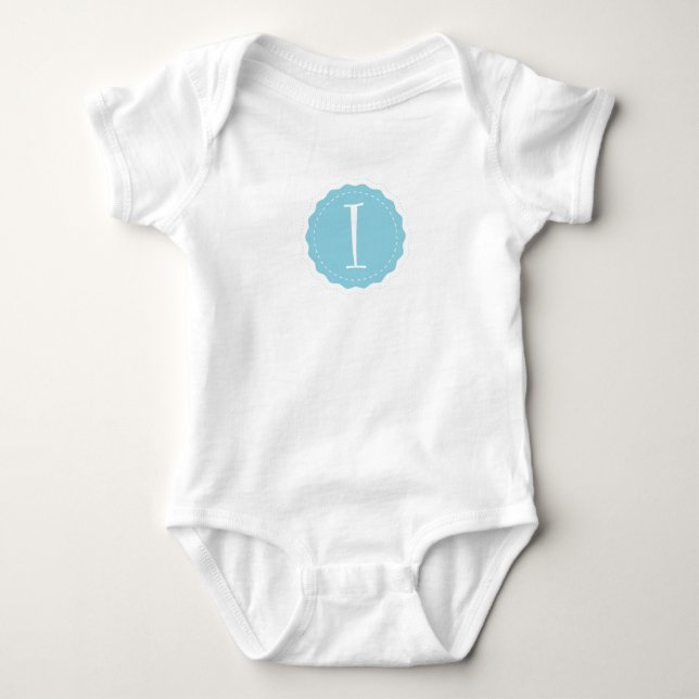 Customisable Letter "I" Baby Bodysuit (Front)