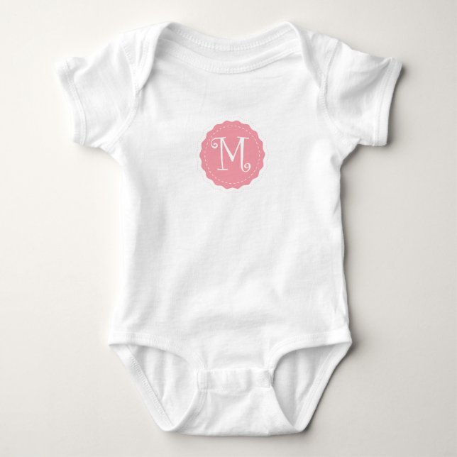 Customisable Letter "M" Baby Bodysuit (Front)