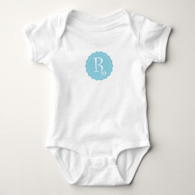 Customisable Letter "R" Baby Bodysuit (Front)