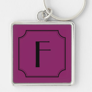 Customisable Letter Square Cut Corners Key Chain