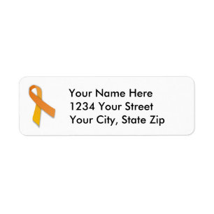 Customisable Leukaemia Ribbon Address Label