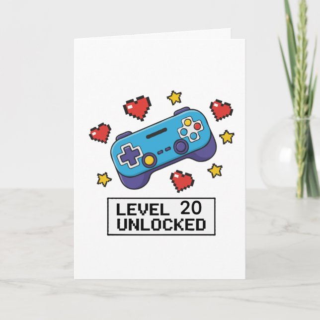 Customisable Level Unlocked Gamer Gift Card (Front)