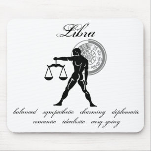 Customisable Libra Scales traits Greek-style Mouse Mat