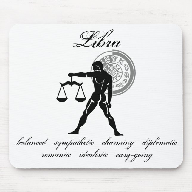 Customisable Libra Scales traits Greek-style Mouse Mat (Front)