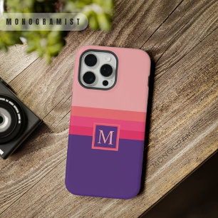 Customisable Light Dark Pink Purple Colour Block iPhone 15 Pro Max Case
