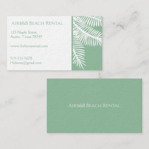 Customisable light gree beach rental business card