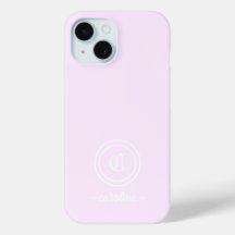 Customisable Light Purple Monogram & Name Phone Ca