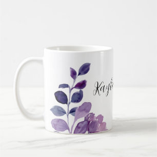 Customisable Lilac Floral Coffee Mug