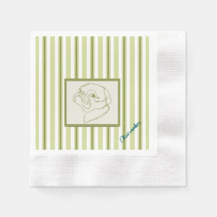 Customisable Line art Pug Napkin