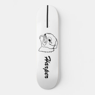 Customisable Line art Pug Skateboard