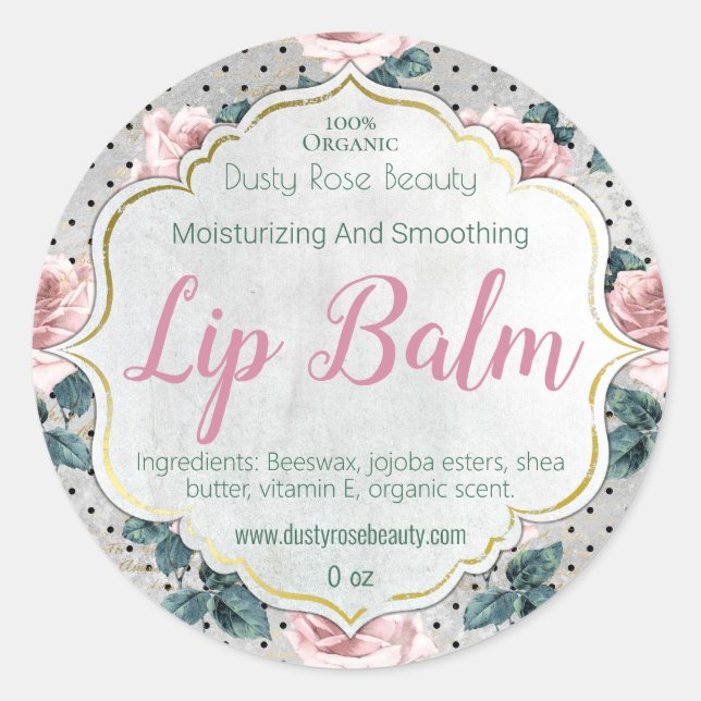Customisable Lip Balm Label Handmade Business (Front)