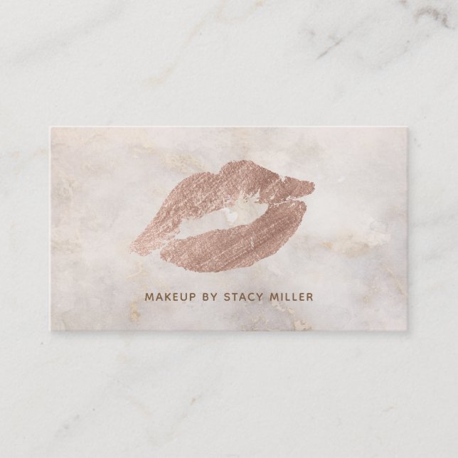 Customisable Lipstick kiss Business Cards (Front)