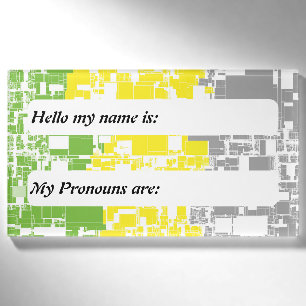 Customisable Lithromantic Geometric Pride Flag Name Tag