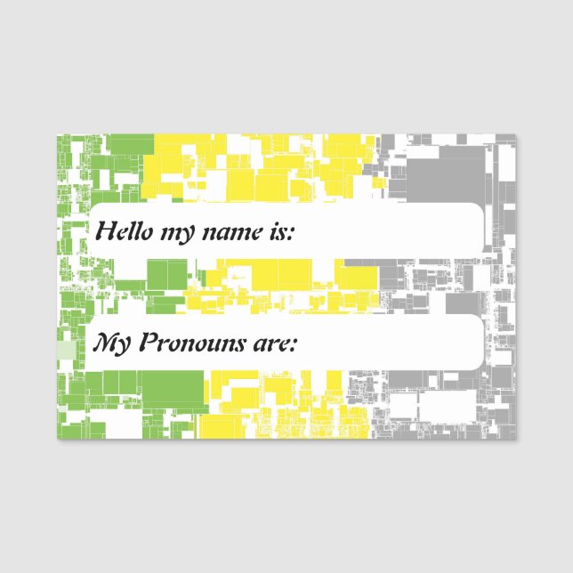 Customisable Lithromantic Geometric Pride Flag Name Tag (Front)