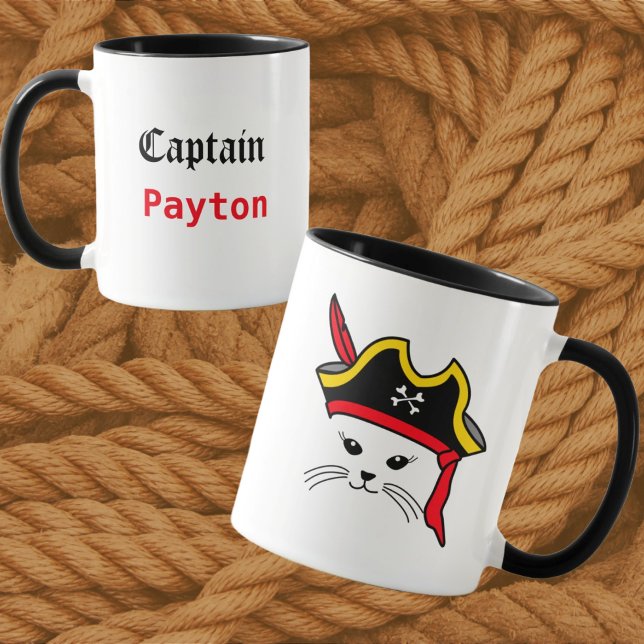 Customisable Little Cat Pirate  Mug (Creator Uploaded)