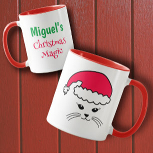Customisable Little Cat Santa Mug