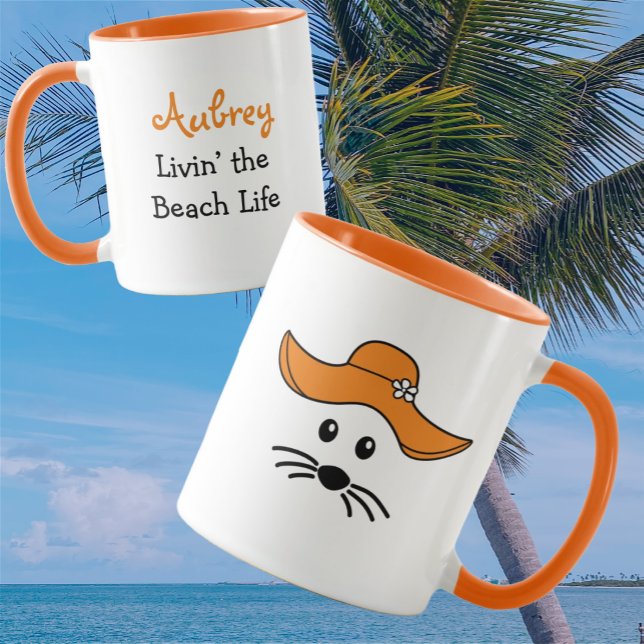 Customisable Little Mouse Beach Girl  Mug (Creator Uploaded)