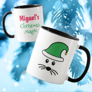 Customisable Little Mouse Santa Elf  Mug