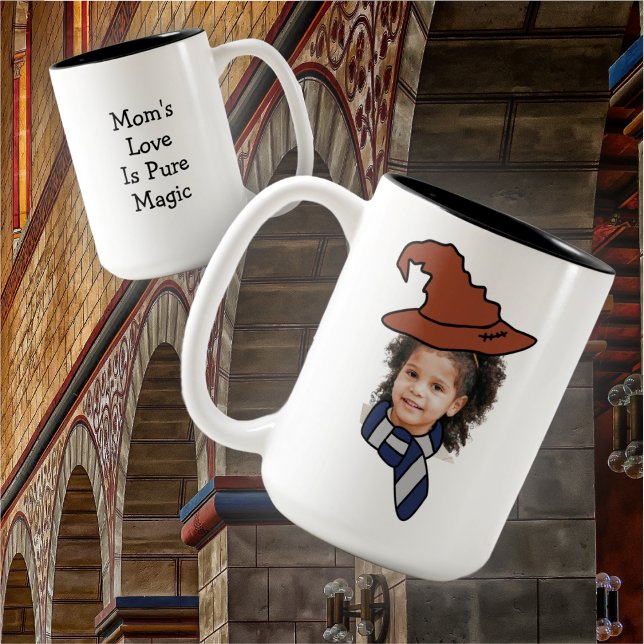Customisable Little Wizard Photo Booth Two-Tone Co Coffee Mug (Creator Uploaded)